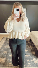 Load image into Gallery viewer, Faith Ribbed Sweater Top | Cream
