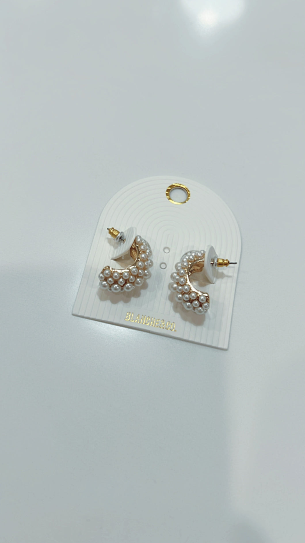 Pearly Pave Earrings | Gold