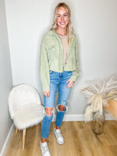 Load image into Gallery viewer, Brynlee Corduroy Button Up Jacket | Dusty Sage
