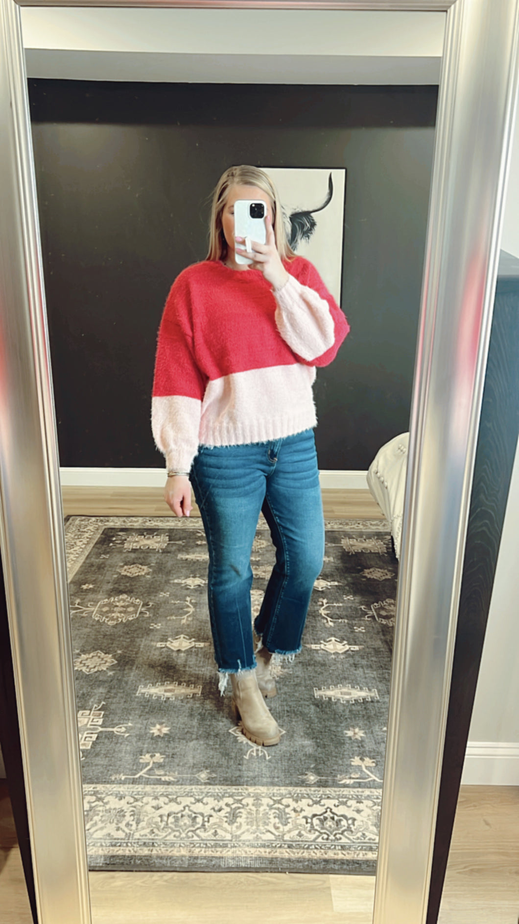 Ember Split Fuzzy Sweater | Fuchsia