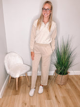 Load image into Gallery viewer, Jess Straight Leg Fleece Lounge Pants | Taupe
