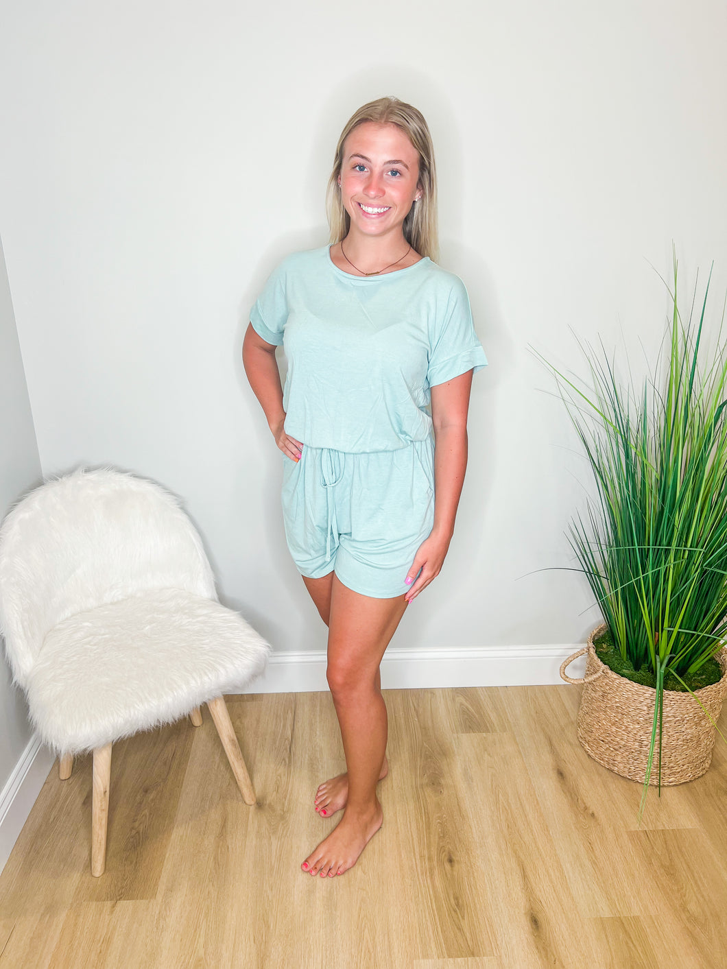 Kennedy Romper | Light Green