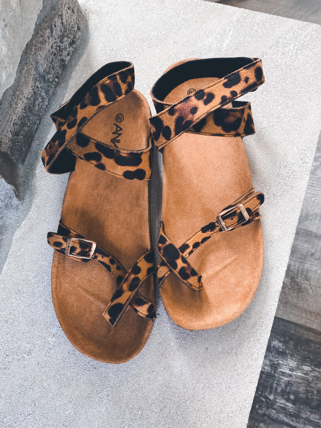 Two Strap Ankle Sandal | Cheetah