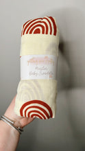 Load image into Gallery viewer, Retro Rainbow Muslin Swaddle | Beige
